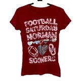 GG The Brand Oklahoma Sooners Football‎ Graphic T-Shirt Womens Medium NWT Photo 0