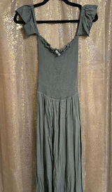 Young, Fabulous & Broke Olive Green Smocked Faux Wrap Maxi Dress Small Photo 0
