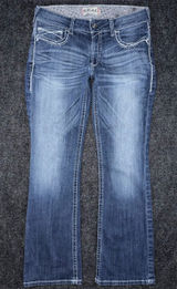 Ariat 32 R REAL Mid Rise Stretch Entwined Boot Cut Blue Jeans in Marine 10017510 Photo 0