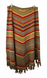 Lauren Ralph Lauren Wool Southwestern RARE Chevron Stripe Fringe Skirt Large Photo 0
