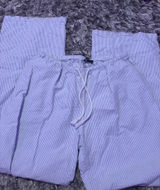 Brandy Melville Linen Pants Striped Blue Photo 0