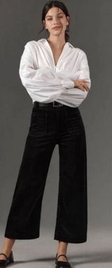 MAEVE ANTHROPOLOGIE Black‎ Corduroy The Colette Pants Size 30 Photo 0