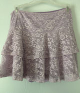 Lavender Lilac Lace Ruched Ruffle Skort Purple Size M Photo 0