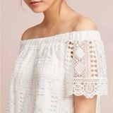 ANTHROPOLOGIE Sunday in Brooklyn‎ Eyelet Top White Romantic Cottagecore Small Photo 0