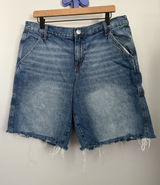 Aeropostale Men’s Large Baggy Denim Jorts Medium Wash 90s Relaxed Cargo Photo 0