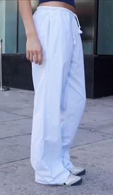 brandy light blue striped linen pants Photo 0