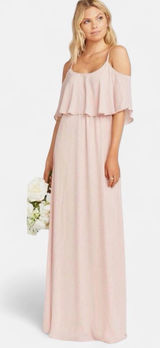 Soft blush pink maxi gown long dress women xxsmall wedding fairycore whimsy Photo 0