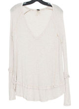 We The Free People Laguna Thermal Top Oversized High Low Boho Cottagecore Sand S Photo 0