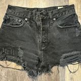Vintage We The‎ Free Black denim shorts with frayed hem and distressing Photo 0