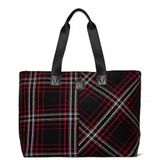 Stylish Black and‎ Red Plaid Tote Bag Victoria secret Photo 0
