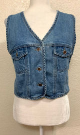 New York Line Vintage 90s Blue Denim Vest Photo 0