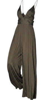 One X One Teaspoon Womens Jumpsuit XS Brown Wide Leg V-Neck Backless Minimalist Photo 0