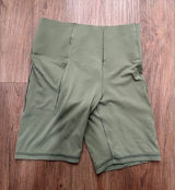 OFFLINE by Aerie Real Me Xtra High Waisted Bike Shorts Olive Green 7" Inseam M Photo 0