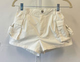 Love Tree Cargo Shorts High Rise Elastic Waist Utility Shorts Size Small White Photo 0