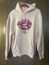 Hard Rock Cafe Men's Large Hooded Sweatshirt Lips Roses Pink Tampa Florida Photo 0