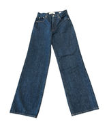 Denim Forum The Farrah Hi-Rise Wide Leg Jeans Dark Indigo Blue Dark Academia Photo 0