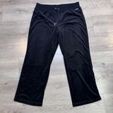 Halston Womens‎ Black Ribbed Velour Wide Leg Lounge Pants XLarge XL Photo 0