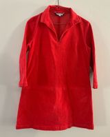 Tuckernuck Clifton Vneck Dress Casual Corduroy Classic Red Pink Long Sleeve M Photo 0
