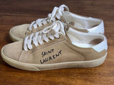 Saint Laurent Court ClassicSL/06 Beige Leather and‎ Suede Low Top Sz 39.5/9-9.5 Photo 0