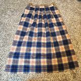 Pendleton Vintage Wool Cailean Tartan Plaid Pleated Midi Skirt‎ Blue Tan Size 12 Photo 0