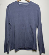 Lululemon Women Top 12 Blue Long Sleeve Crew Neck Heathered Activewear Shirt Photo 0