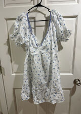 NWT Simply Southern White Dress with Blue Floral Motif Size XL Photo 0