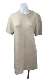 NEW Abercrombie & Fitch Beige Wool Knit Short Sleeve Mini Sweater Dress Size M Photo 0