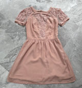 Kimchi Blue Urban Outfitters‎ Dress Womens Size S 2 Pink Lace Short Sleeves Photo 0