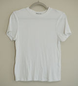 Prana Women's Size Large White Ribbed Short Sleeve Crew Neck T-Shirt Casual Soft Photo 0
