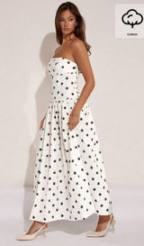 White polka dot maxi dress Photo 0