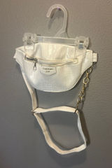 Do & Thinks DX White Croc Embossed Fanny Pack Belt Bag Photo 0