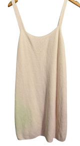 Other Stories Cream Ribbed Knit‎ Slip Dress Suspender Tank Mini Photo 0