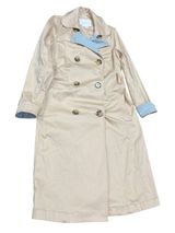 Anthropologie wms beige blue fall winter trench coat/jacket sz XS SKU 10-700 Photo 0