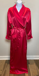 Victoria’s Secret Angels Red Satin Fleece Lined Robe Size XS/S Cozy Basic Photo 0