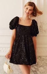 SHEIN MOD Square Neck Puff Sleeve A-line Dress Photo 0