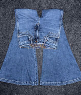 Wrangler Retro High Rise Trumpet Super Flare Bell Bottom Jean 26x31 Western Boho Photo 0