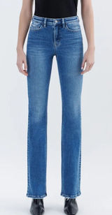 Vervet Flying Monkey High-Rise Flare Jeans in Dark Blue Wash Photo 0