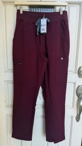FIGS Yola High Waisted Skinny Scrub Pants Burgundy Size Small Petite NWT 1000209 Photo 0