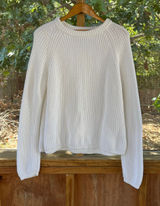 Quince Women's 100% Organic Cotton Fisherman's Sweater Ivory Size L Photo 0