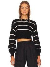 Revolve Sweater Striped Cropped Photo 0