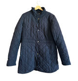 Liz Claiborne Navy Blue Quilted Barn Jacket Women Large Fall Coat Photo 0