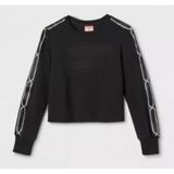 Hunter for Target Womens 1X Black Sweatshirt‎ Logo Tape Sleeve Sweater Casual Photo 0