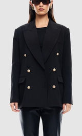 Lioness Palermo Blazer‎ Black Double Breasted Size Medium Photo 0