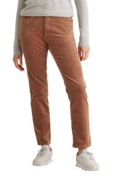 Quince Organic Stretch Corduroy Straight Leg Pants‎ Womens 10 Warm Brown NEW Photo 0