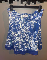 Abercrombie 2000s Floral Blue Tube Top Photo 0