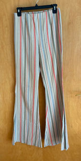 Free People Striped Flare Pants Boho Casual‎ Beachy Elastic Waist Womens Photo 0