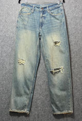 Arizona Jeans Low‎ Rise Dad Jeans Distressed Ripped Denim Light Wash Size 4 Photo 0