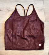 Sweaty Betty‎ Workout Longline Cropped Alligator Print Built-In Bra XS Xsmall Photo 0