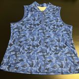 18Birdies Womens Golf Tank Top Blue Geometric Camo Quarter Zip Large‎ Photo 0