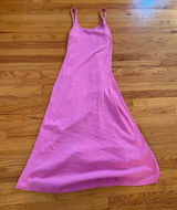 Old Navy Ribbed Cami Maxi Dress Size Large Pink Sleeveless A-Line Flare Summer Photo 0